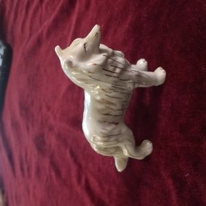 Vintage Japan Collie Figurine White and Gold